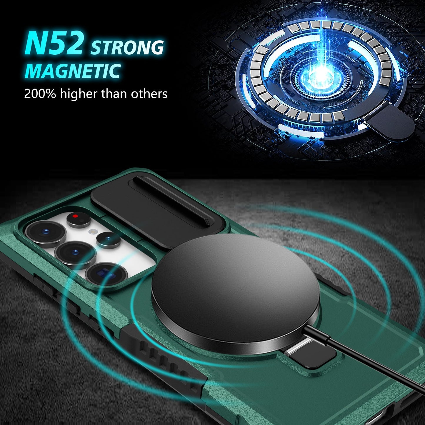 Galaxy S25 Ultra Magsafe Sliding Cover Case [Teal]