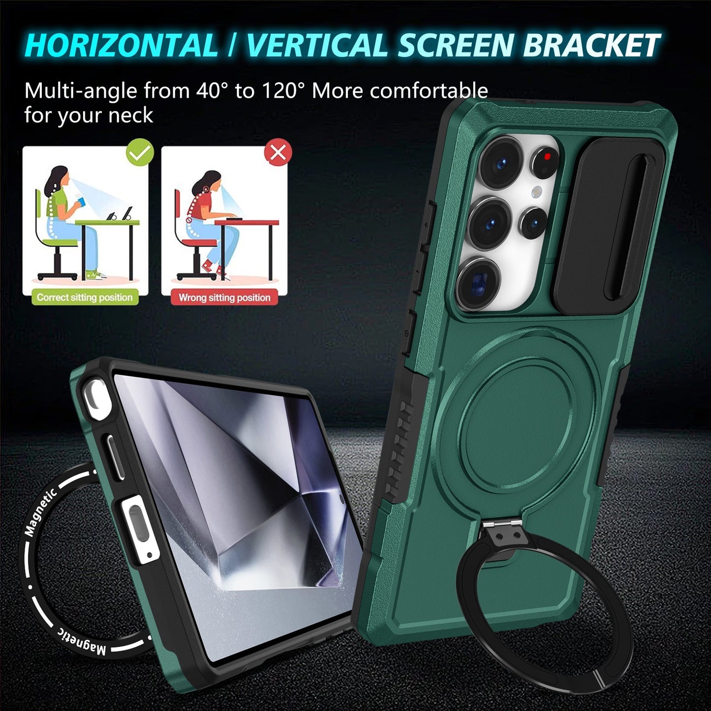 Galaxy S25 Ultra Magsafe Sliding Cover Case [Teal]