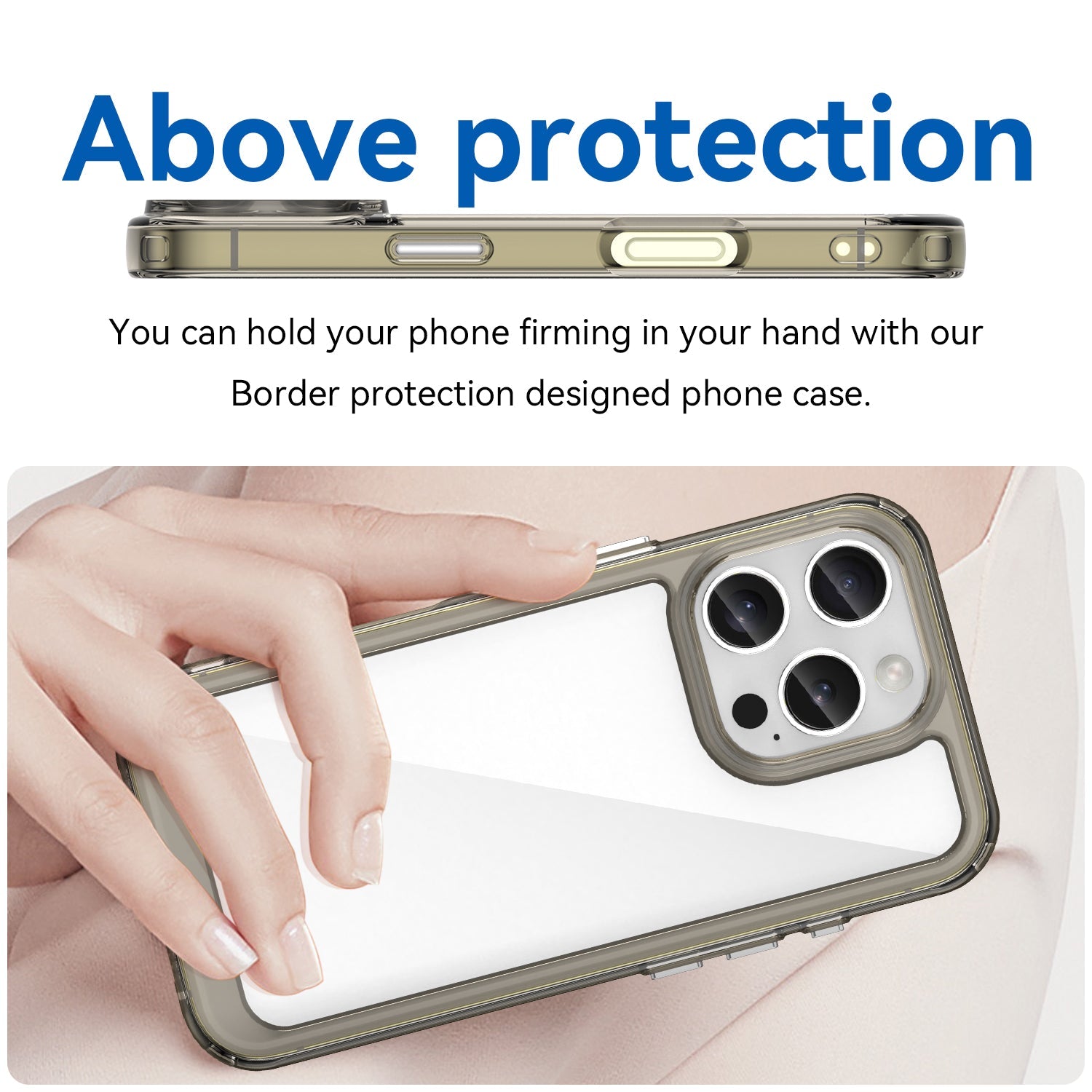 Iphone 16 Pro Soft Gel Case [Clear Grey]