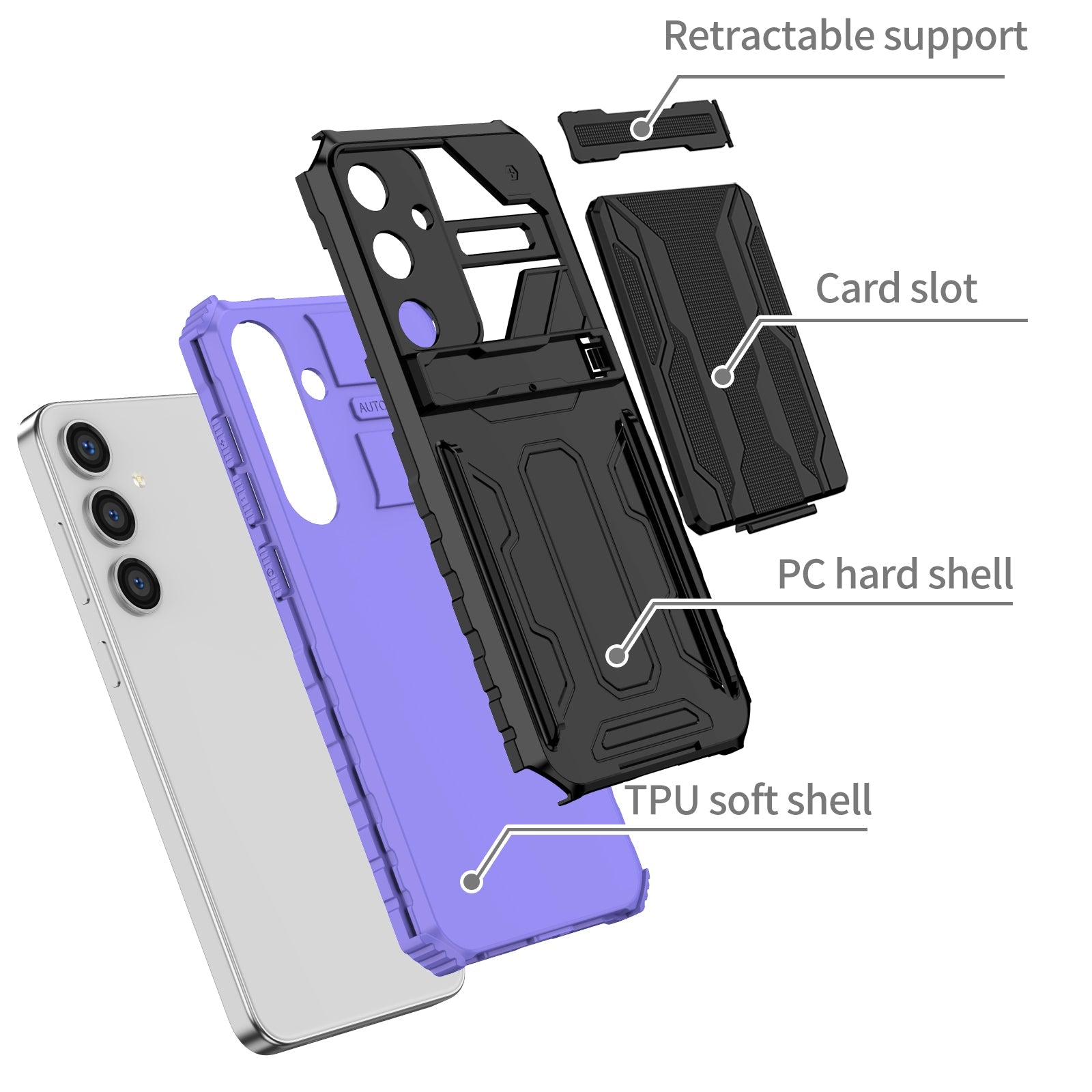 Galaxy S25 Plus Kickstand Heavy Duty Case [Purple]
