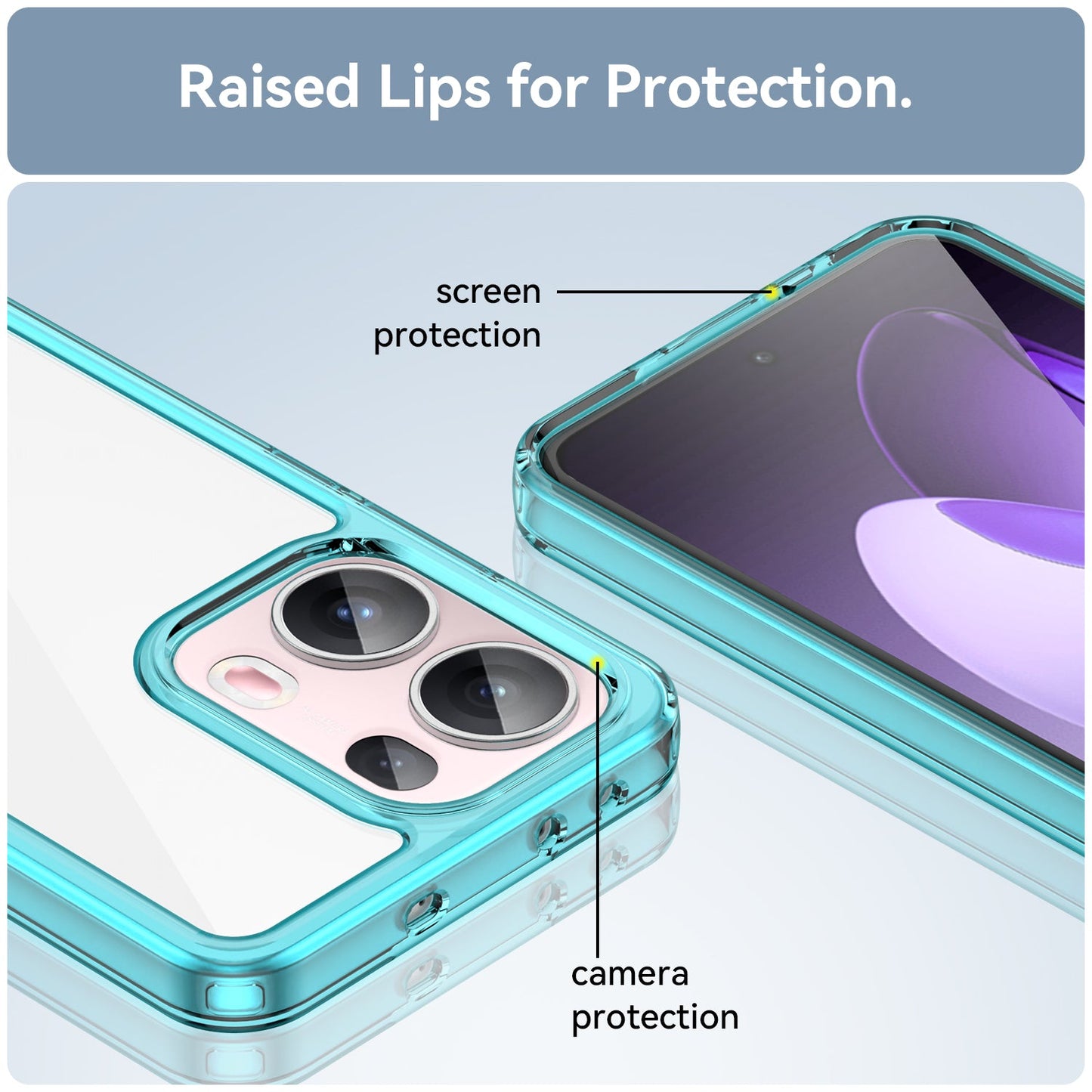 Oppo Reno 13 Pro 5G Soft Gel Case [Clear Blue]