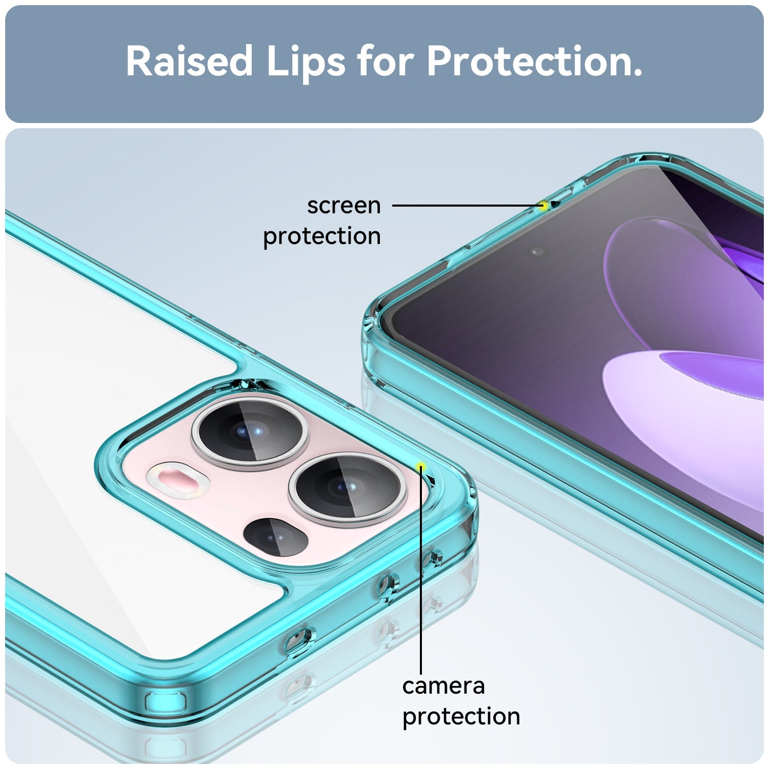 Oppo Reno 13 Pro 5G Soft Gel Case [Clear Blue]