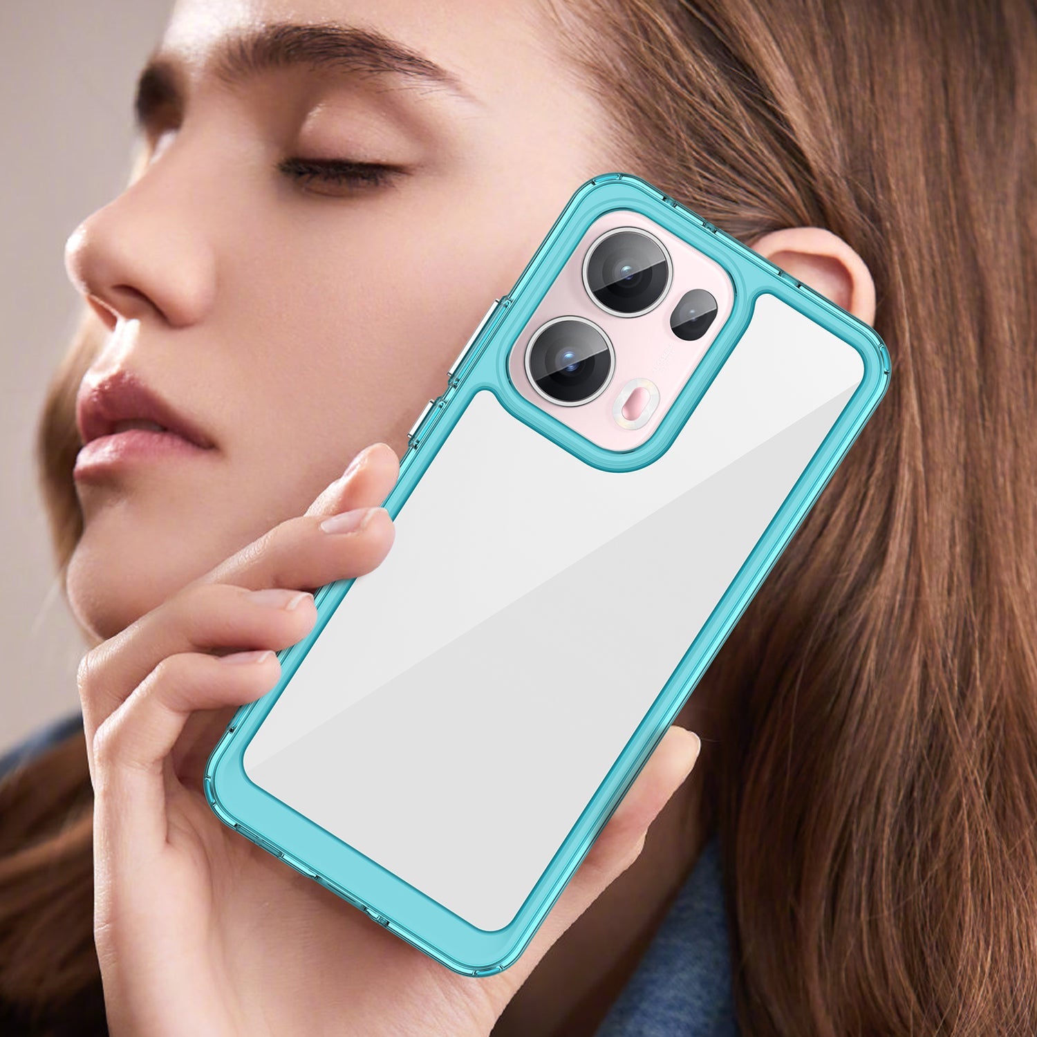 Oppo Reno 13 Pro 5G Soft Gel Case [Clear Blue]