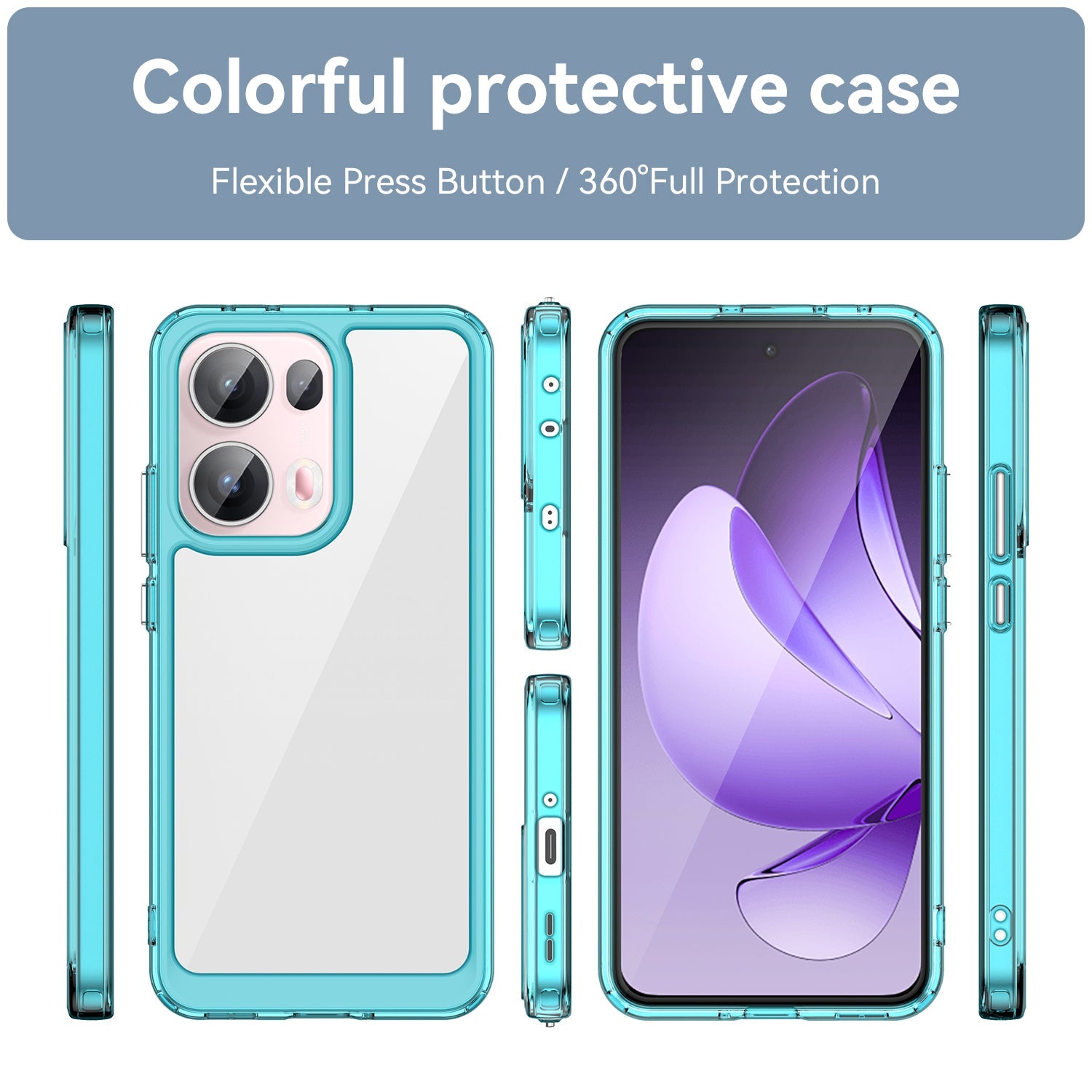 Oppo Reno 13 Pro 5G Soft Gel Case [Clear Blue]