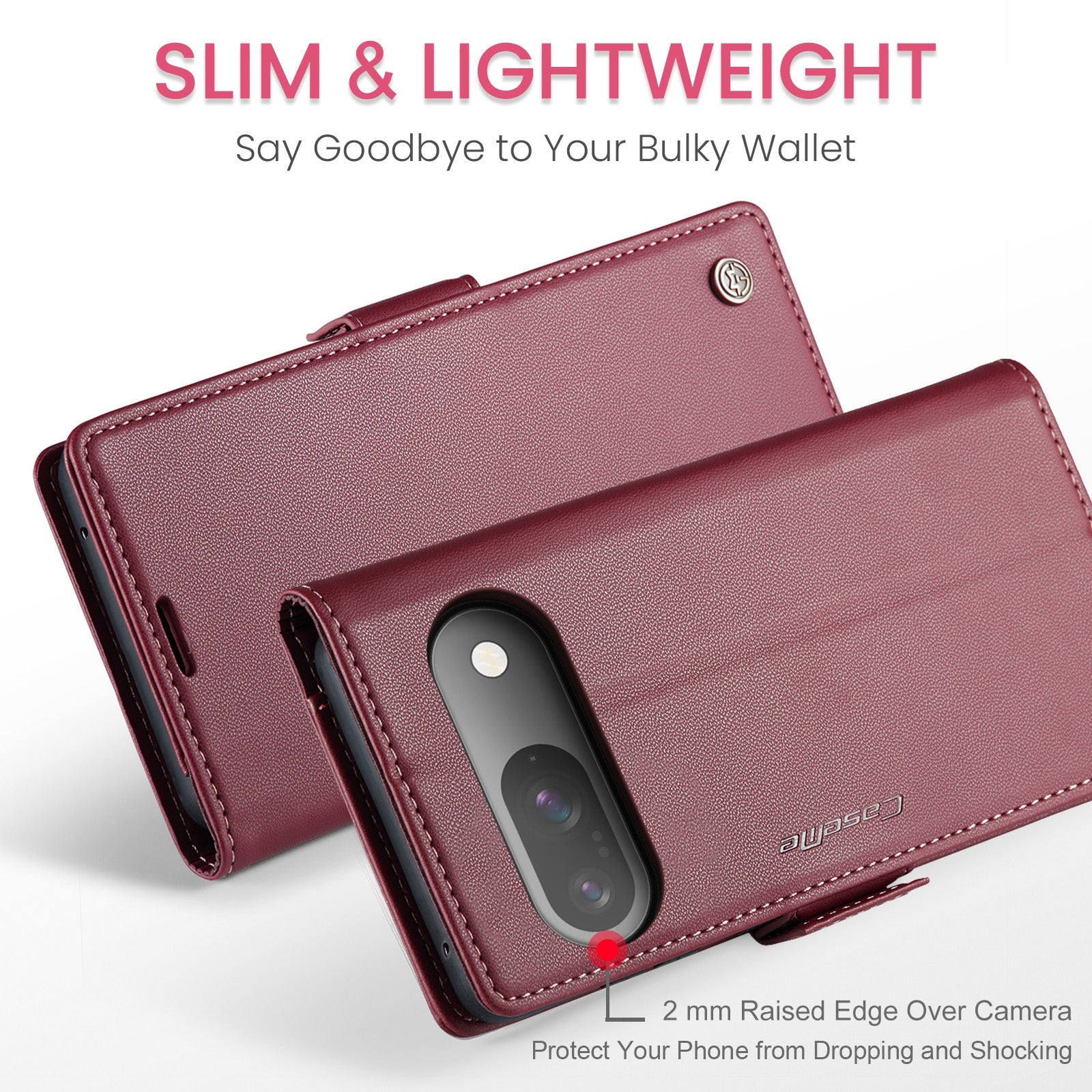 Google Pixel 9 Pro Pu Wallet Case [Maroon]