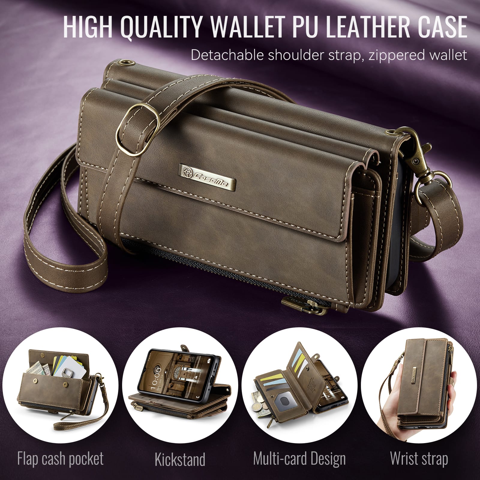 Samsung Galaxy A55 Crossbody Wallet [Coffee]