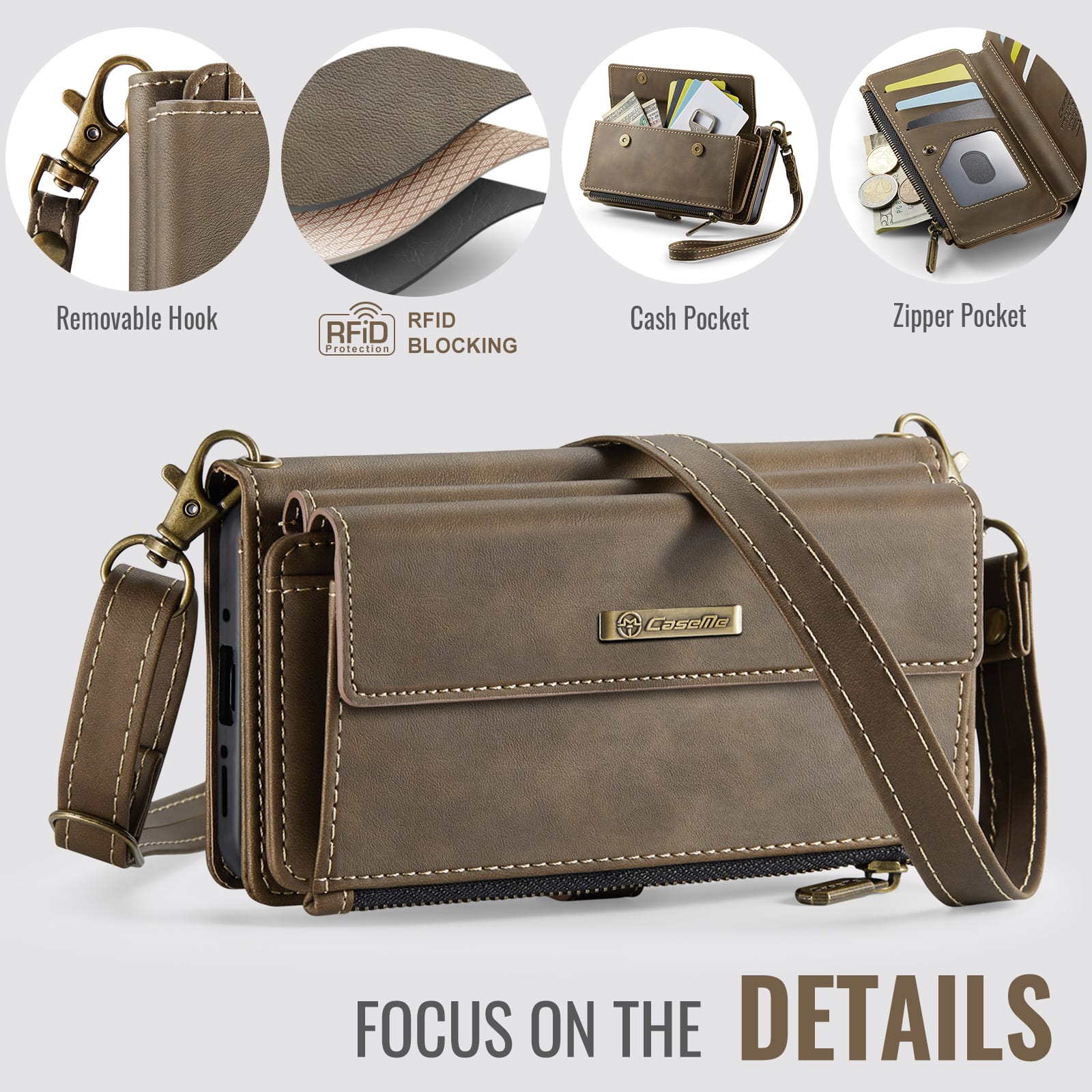 Samsung Galaxy A55 Crossbody Wallet [Coffee]