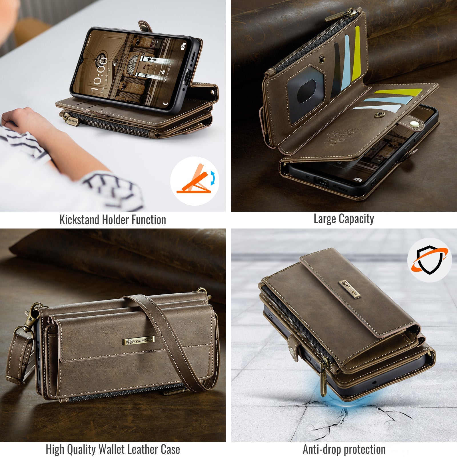 Samsung Galaxy A55 Crossbody Wallet [Coffee]