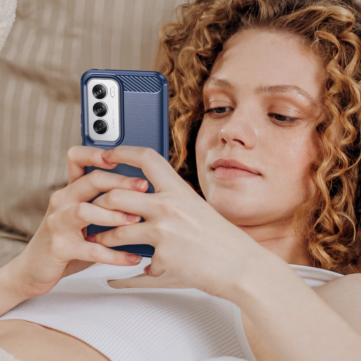 Oppo Reno 12 Pro Carbon Fibre Case [Navy]
