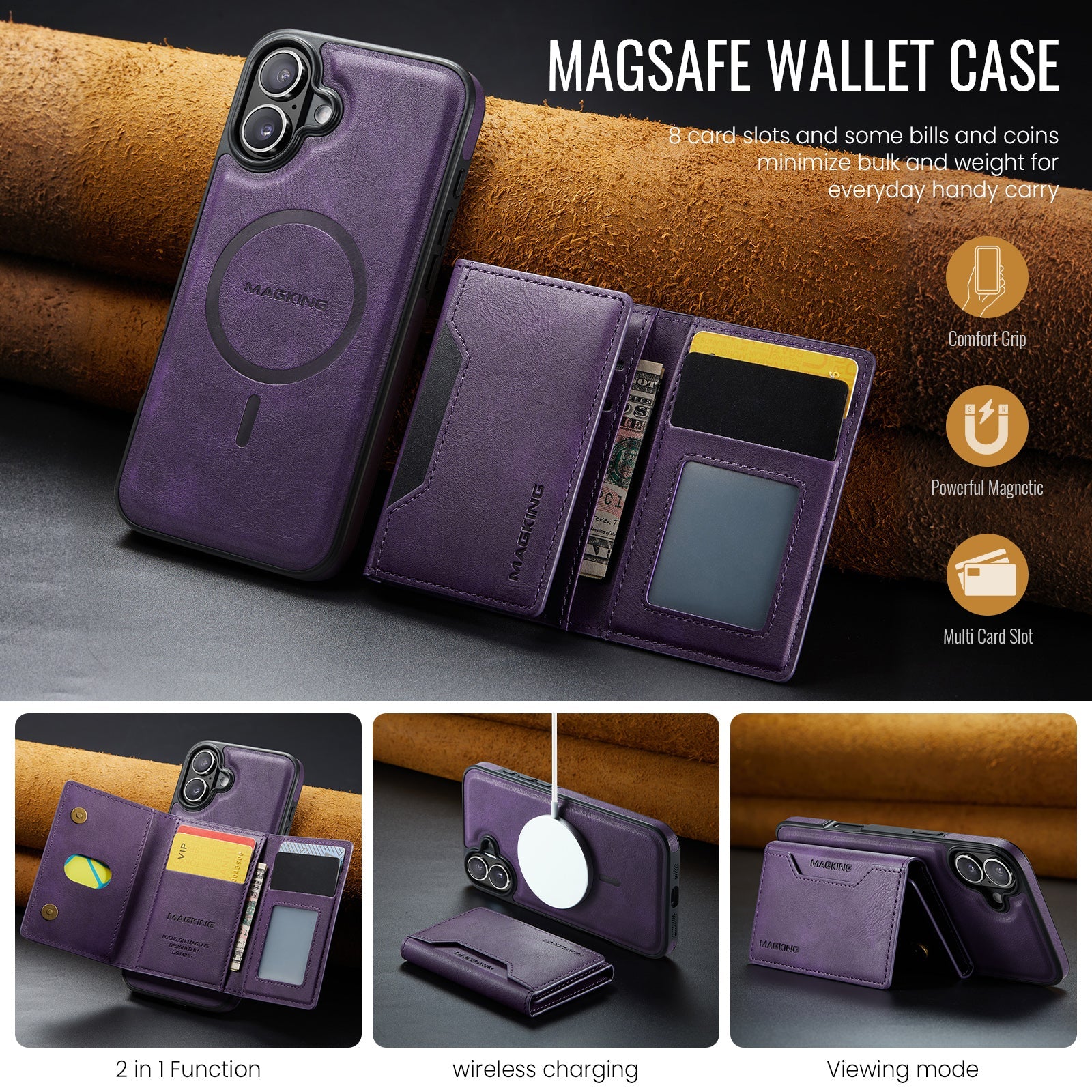 Iphone 16 Magsafe Wallet [Purple]