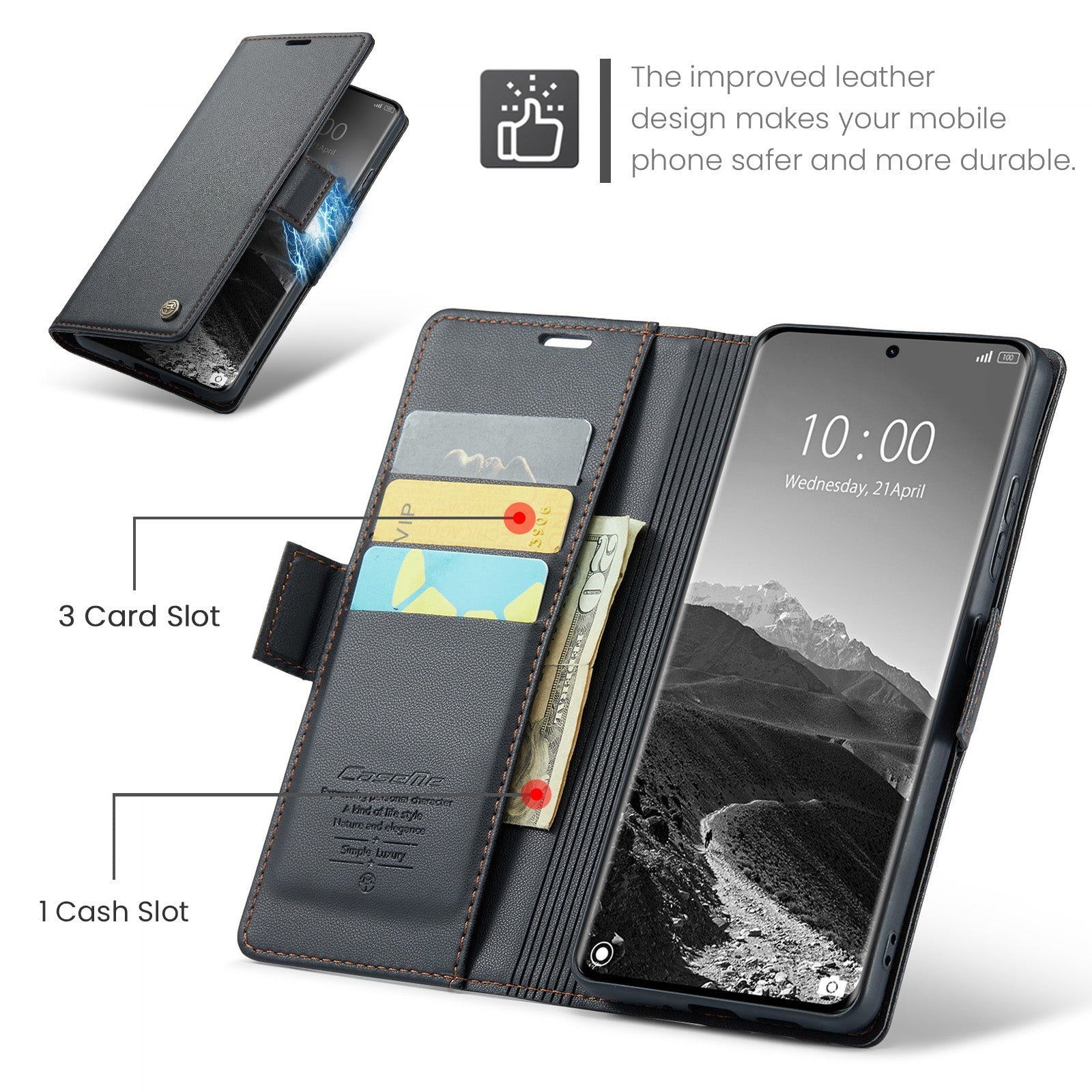 Xiaomi Redmi Note 14 Pro 5g Pu Wallet Case [Black]
