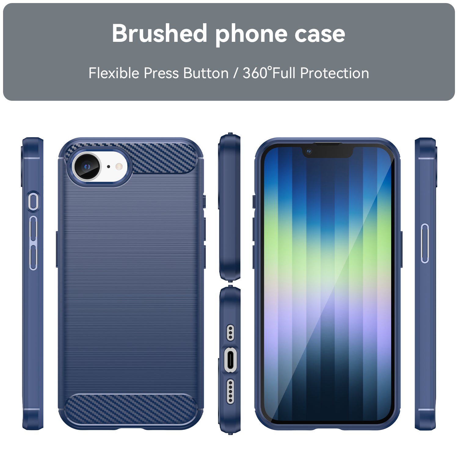 Apple iPhone 16E Carbon Fibre Case [Navy]