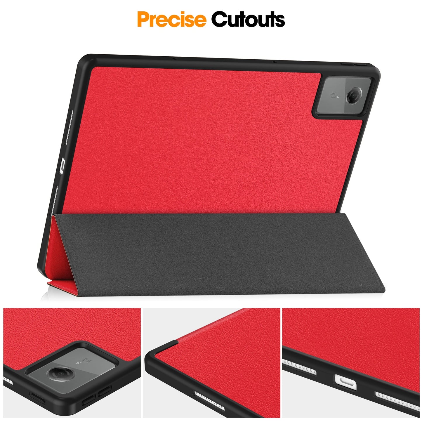 Lenovo Idea Tab Plus 12.1 2025 Tri-fold Pen Holder Case [Red]