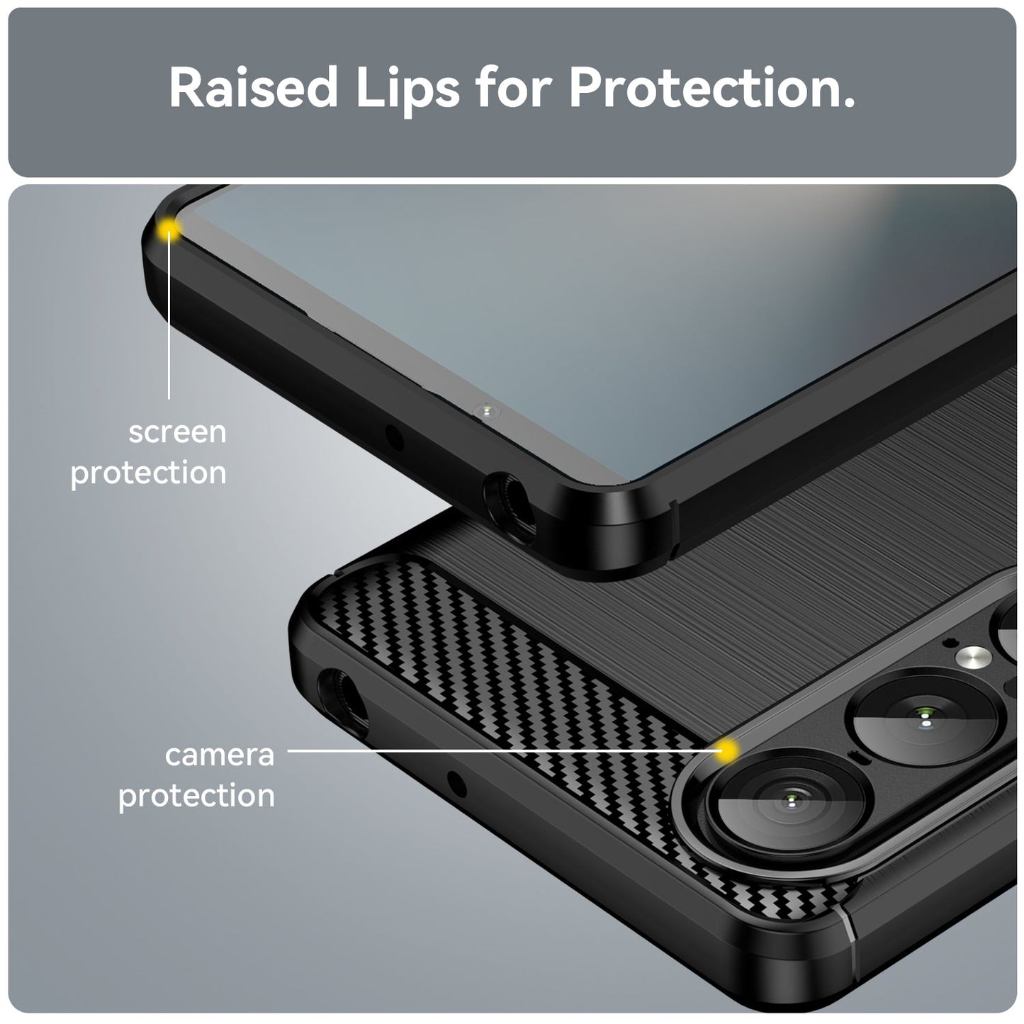 Sony Xperia 1 Vii Carbon Fibre Case [Black]