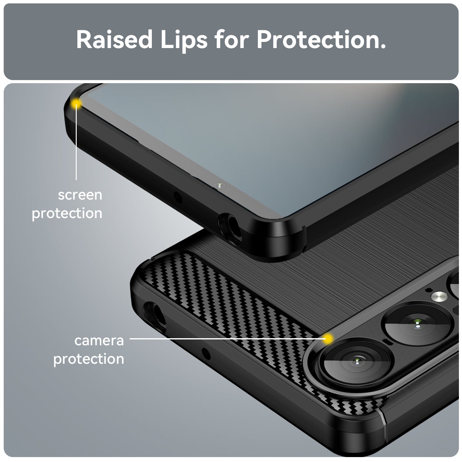 Sony Xperia 1 Vii Carbon Fibre Case [Black]