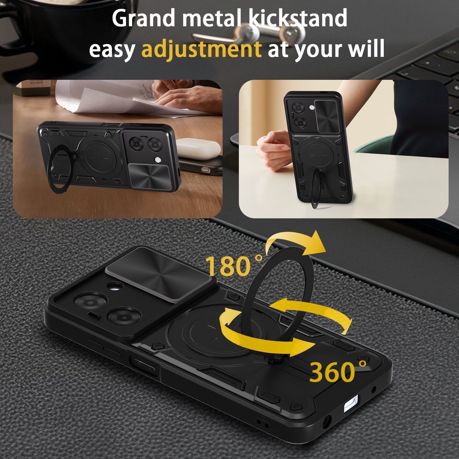 Xiaomi Redmi A5 Ring Kickstand Case [Purple]
