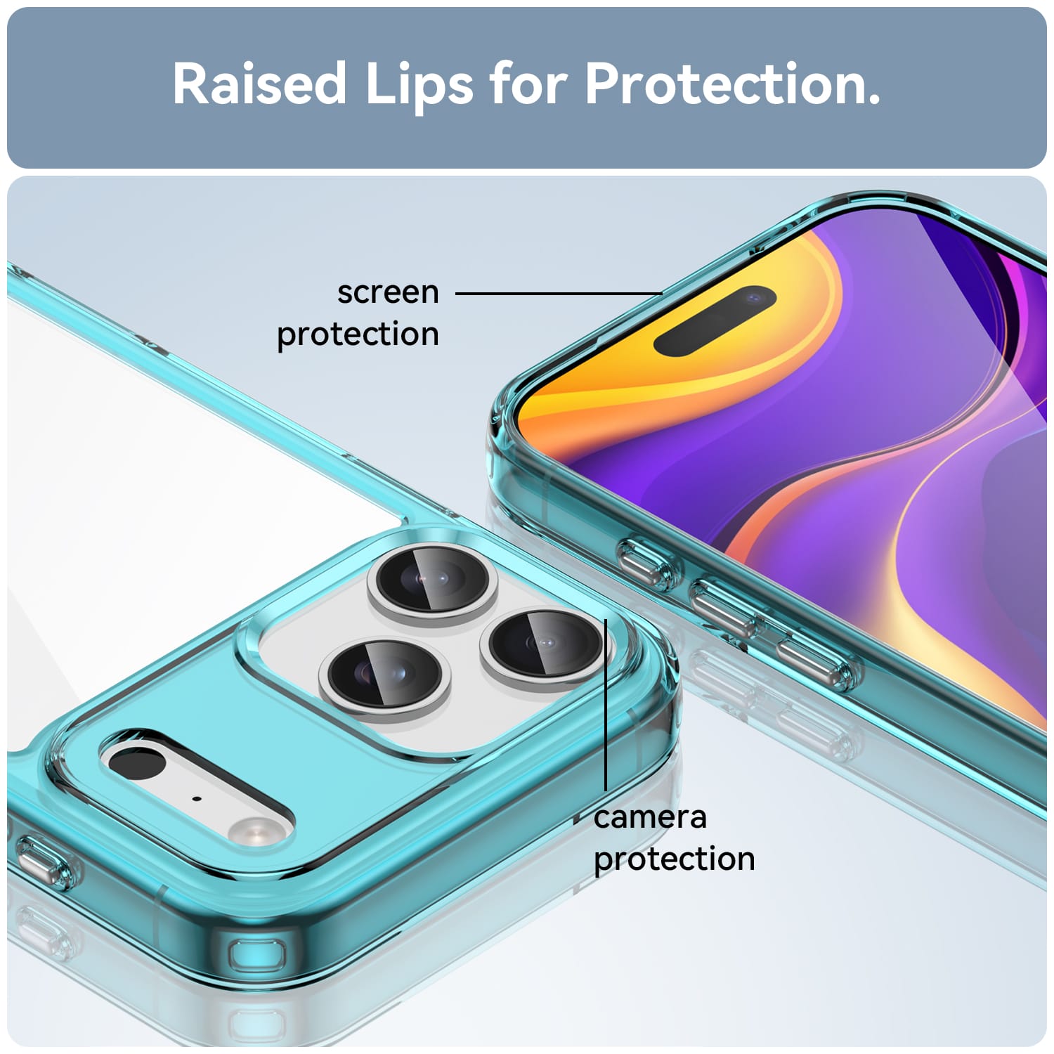 Iphone 17 Pro Max Soft Gel Case [Clear Blue]