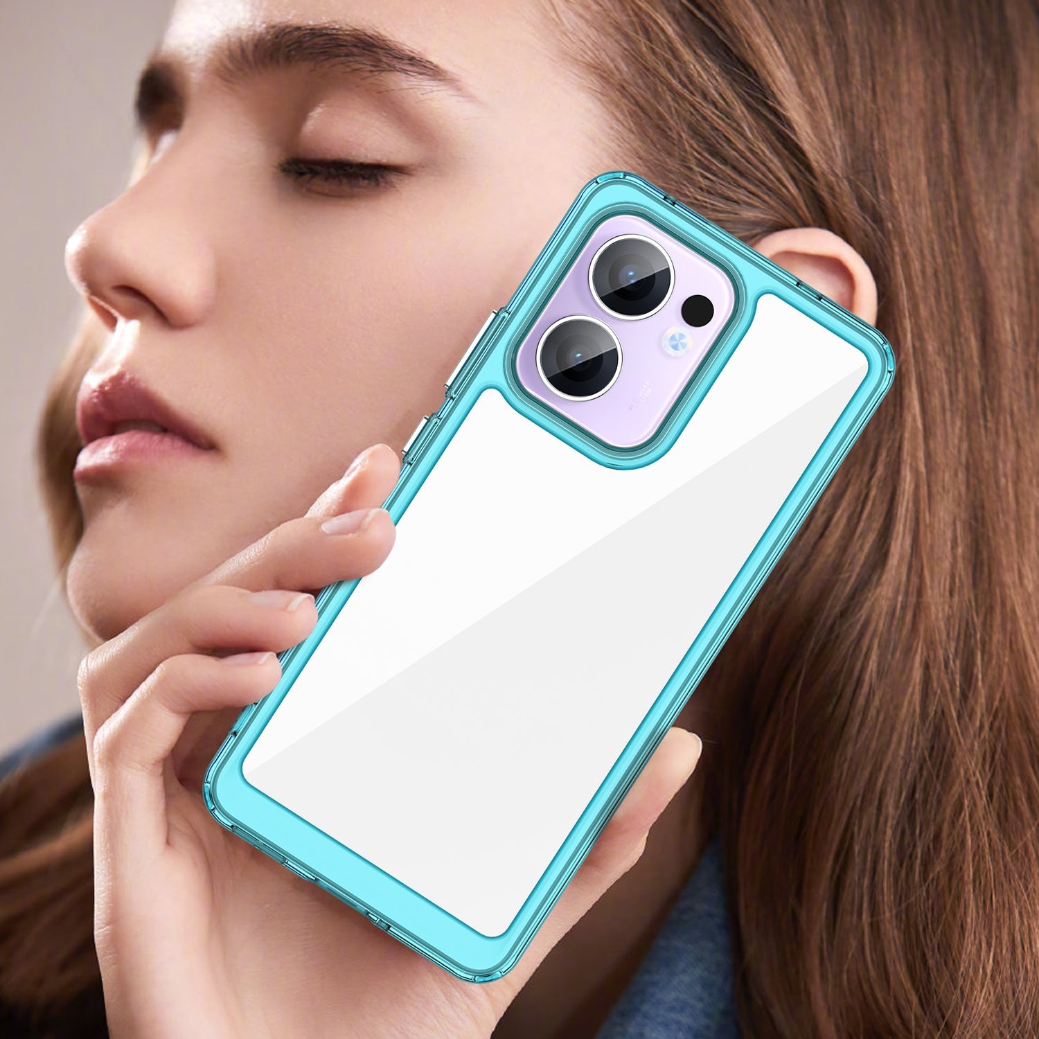 Oppo Reno 13 F 5G Soft Gel Case [Clear Blue]