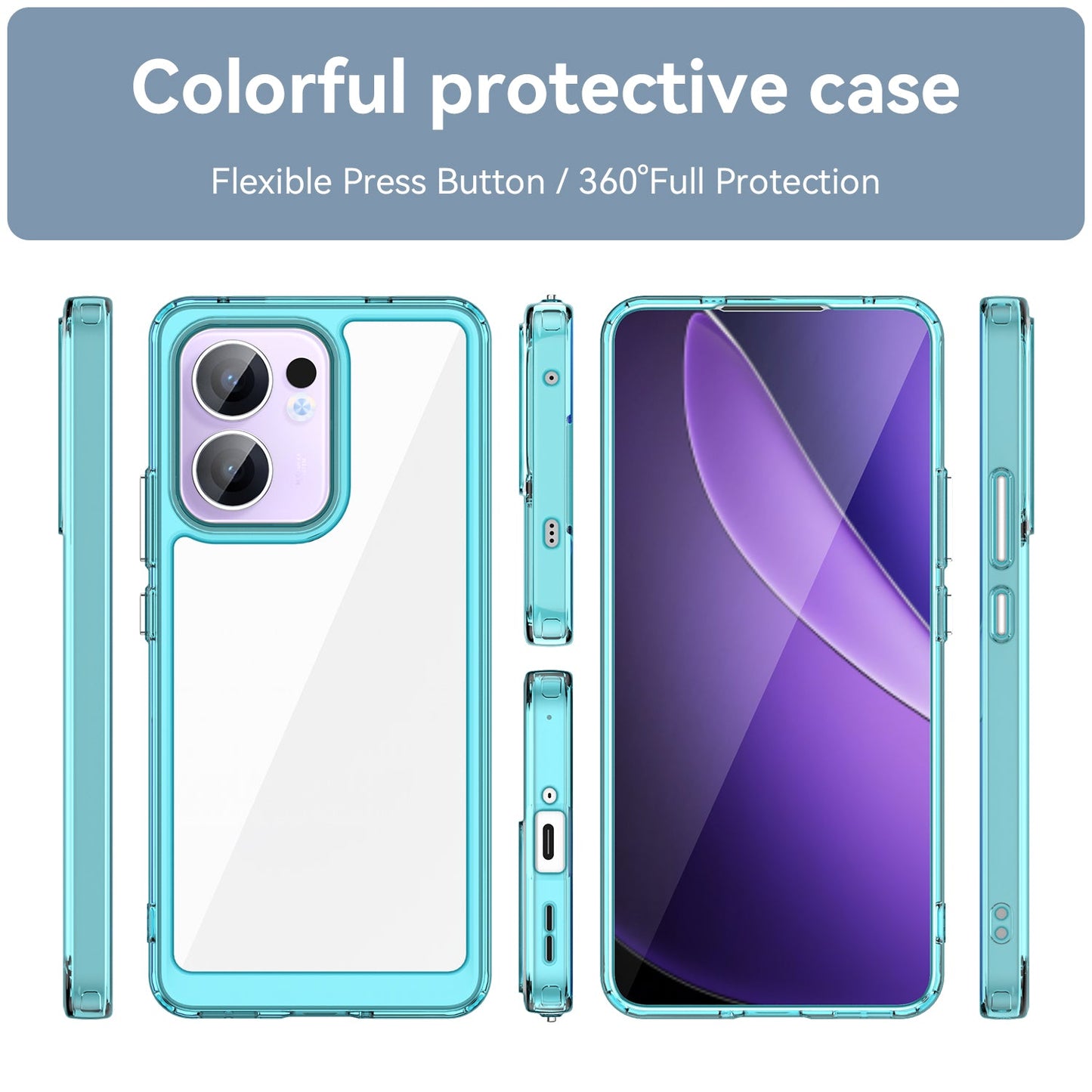 Oppo Reno 13 F 5G Soft Gel Case [Clear Blue]