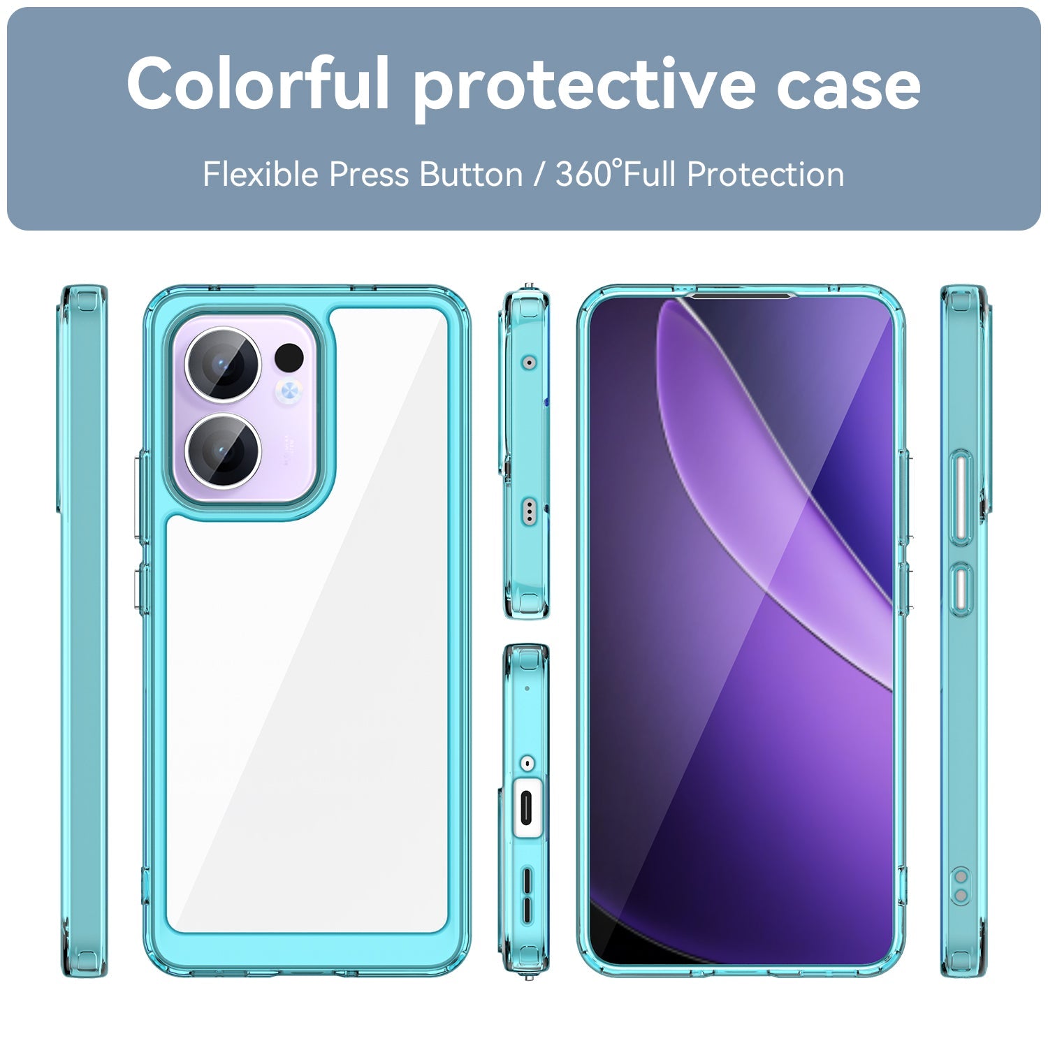 Oppo Reno 13 F 5G Soft Gel Case [Clear Blue]