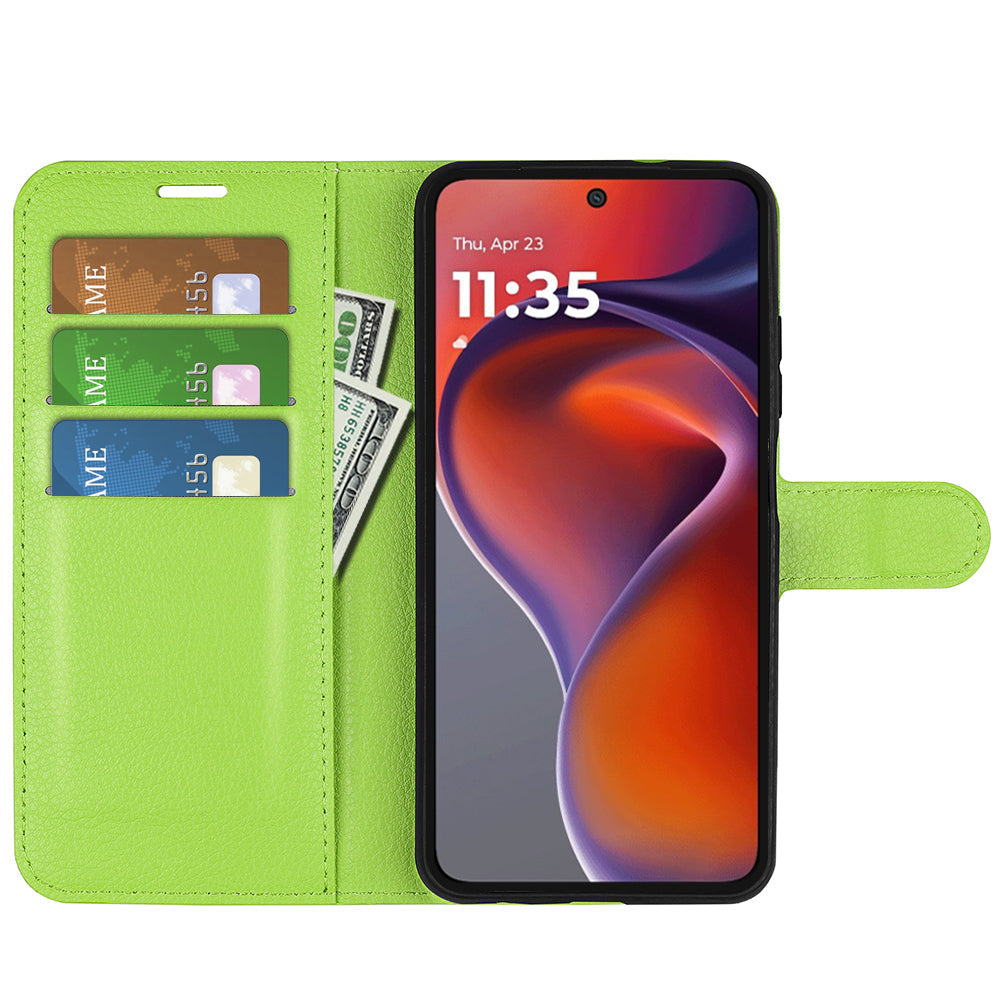 Moto G15 Pu Wallet Case [Green]