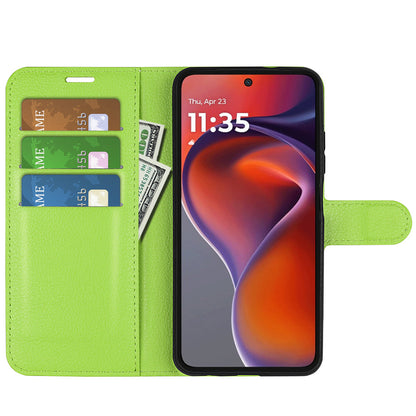 Moto G15 Pu Wallet Case [Green]