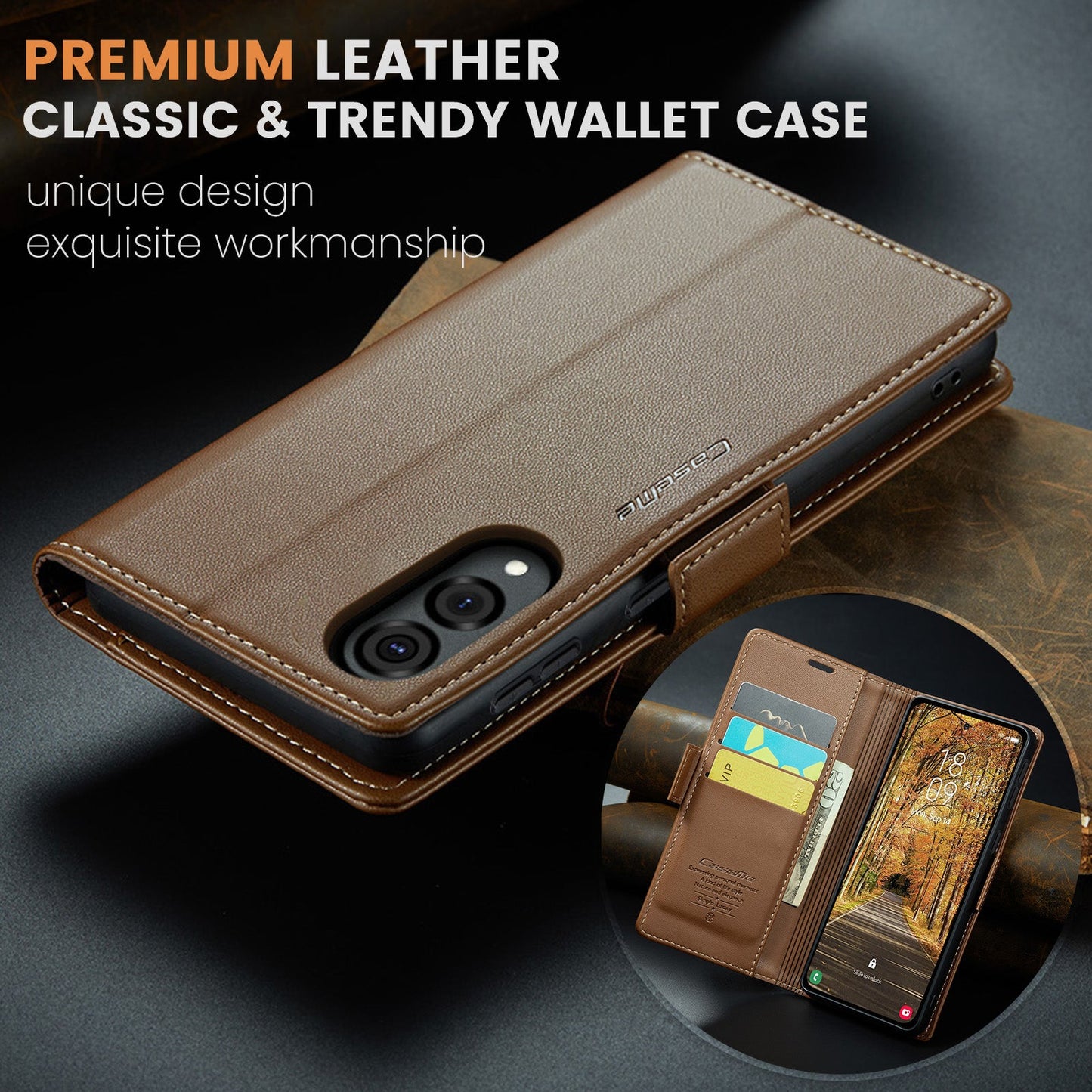 Galaxy S25 Edge Pu Wallet Case [Brown]