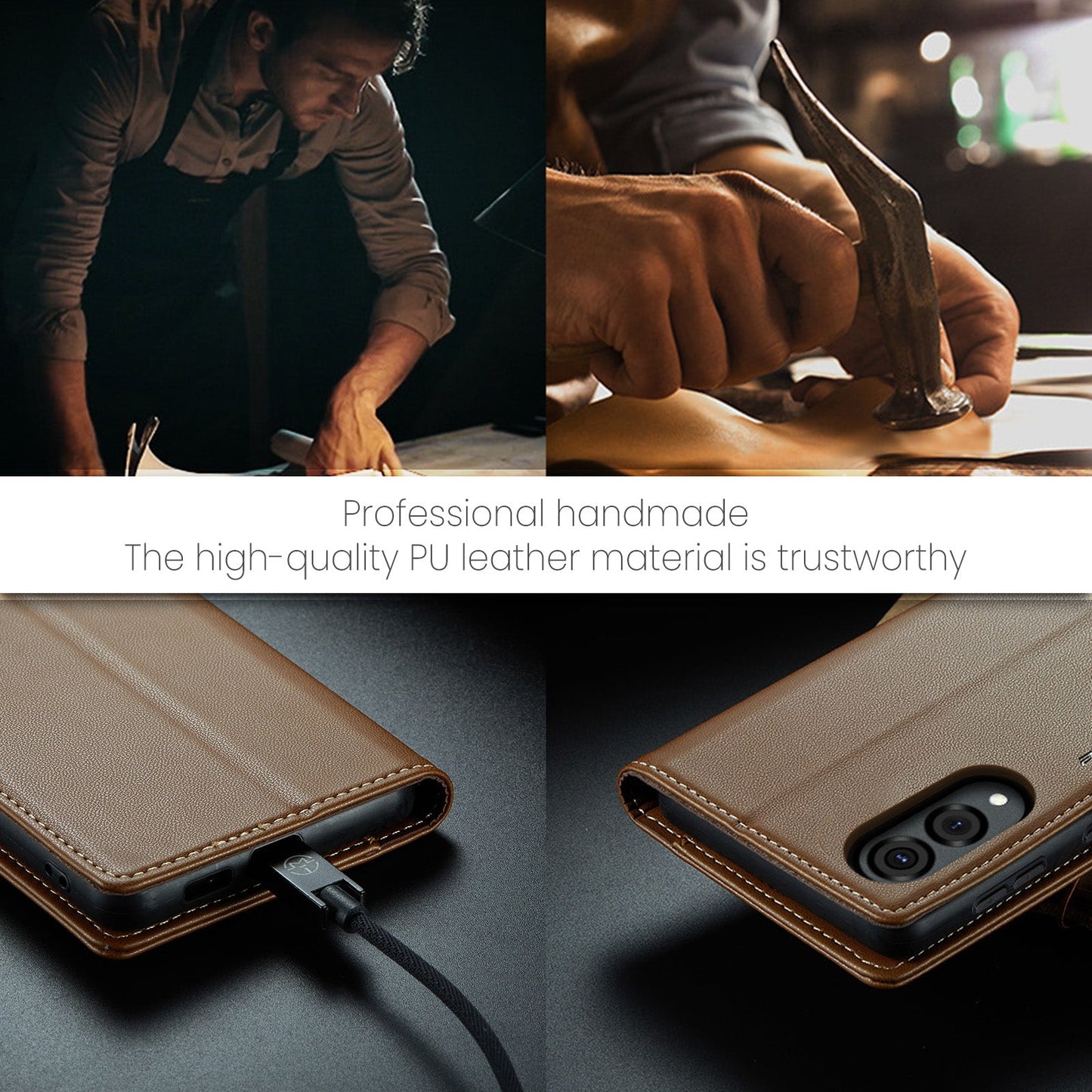 Galaxy S25 Edge Pu Wallet Case [Brown]