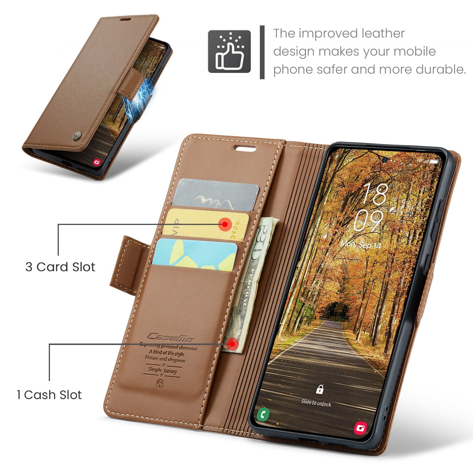 Galaxy S25 Edge Pu Wallet Case [Brown]