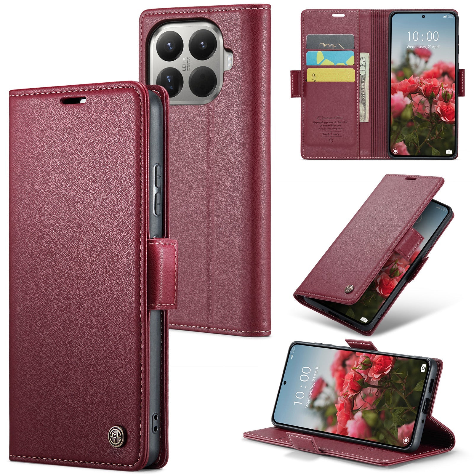 Xiaomi 15t Pro Pu Wallet Case [Maroon]