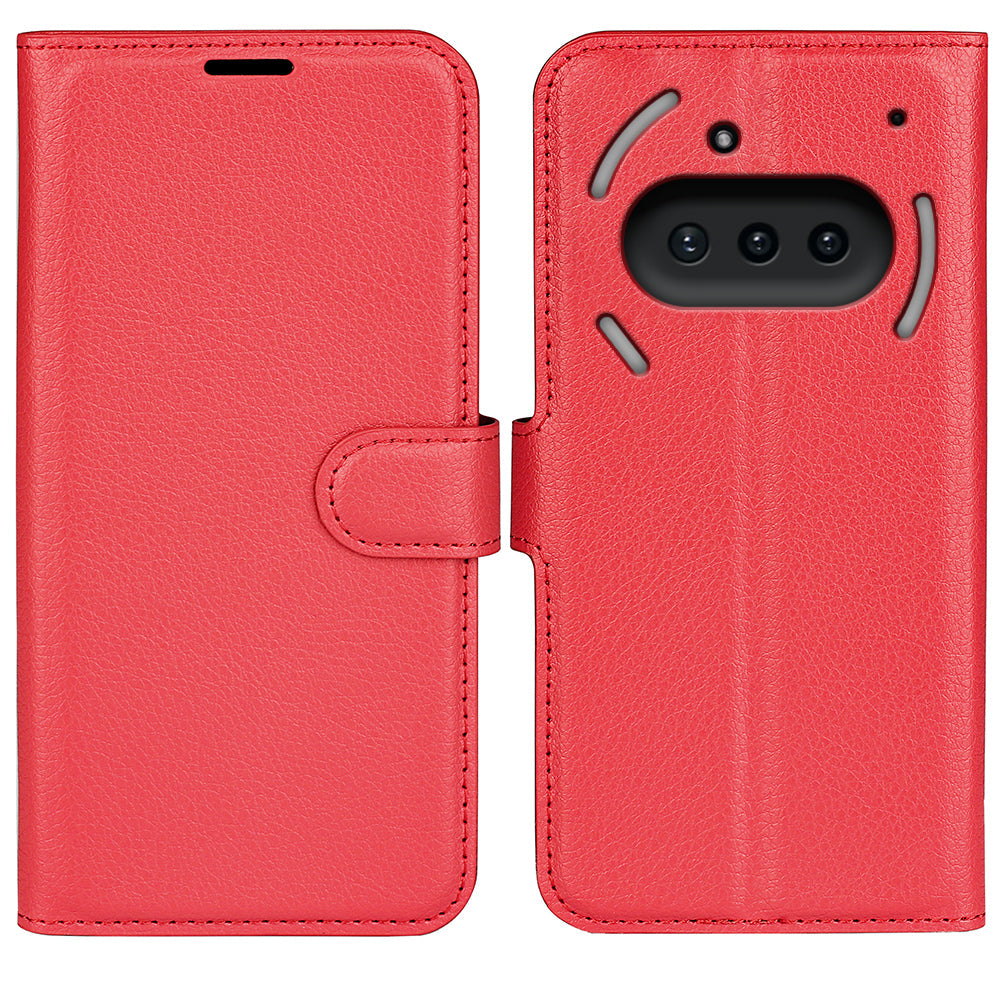 Nothing Phone (3A) Pu Wallet Case [ Red ]