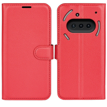 Nothing Phone (3A) Pu Wallet Case [ Red ]