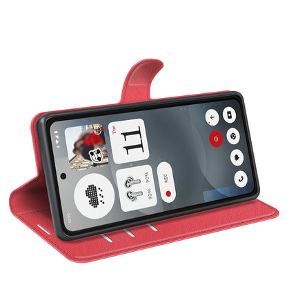 Nothing Phone (3A) Pu Wallet Case [ Red ]