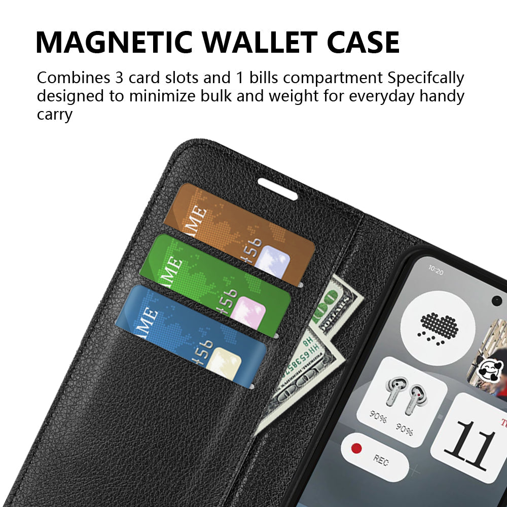 Nothing Phone (3A) Pu Wallet Case [ Red ]
