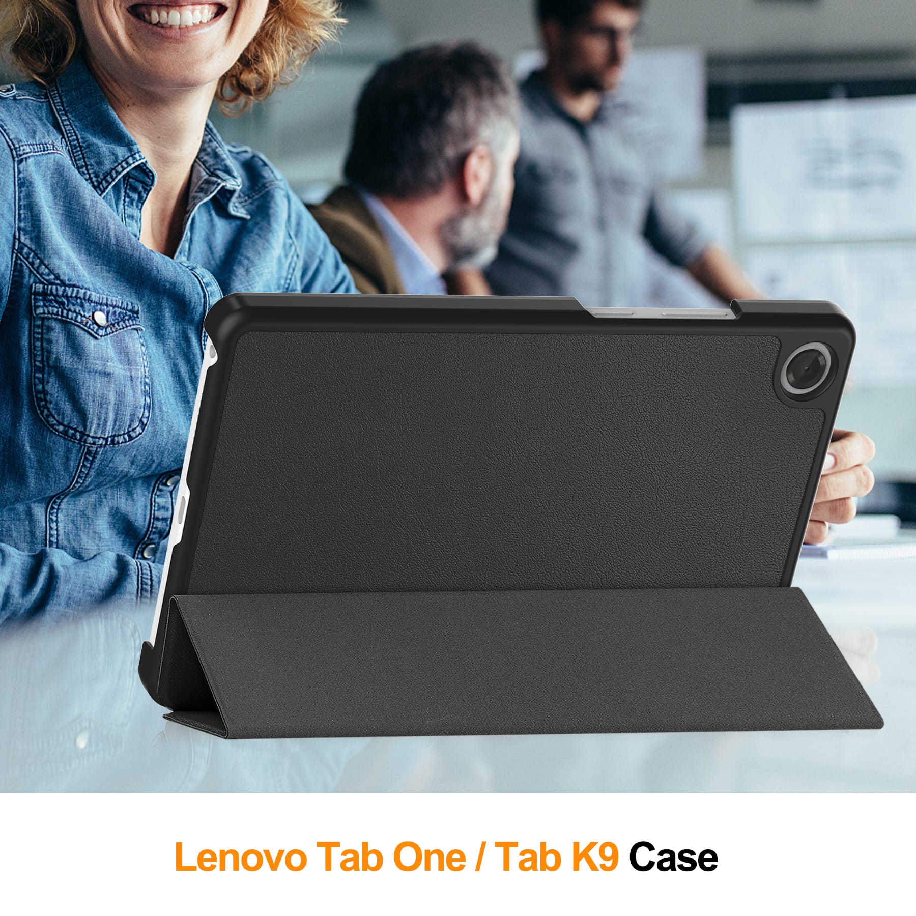 Lenovo Tab One 8.7" Tri-fold Pu Case [Black]
