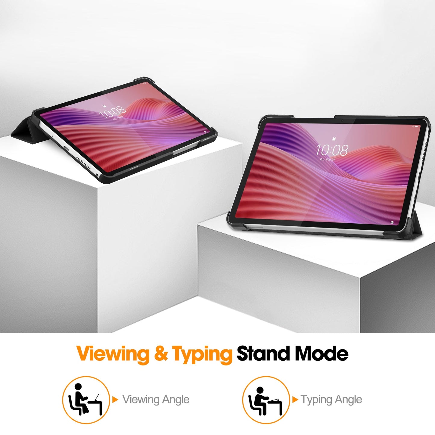 Lenovo Tab One 8.7" Tri-fold Pu Case [Black]