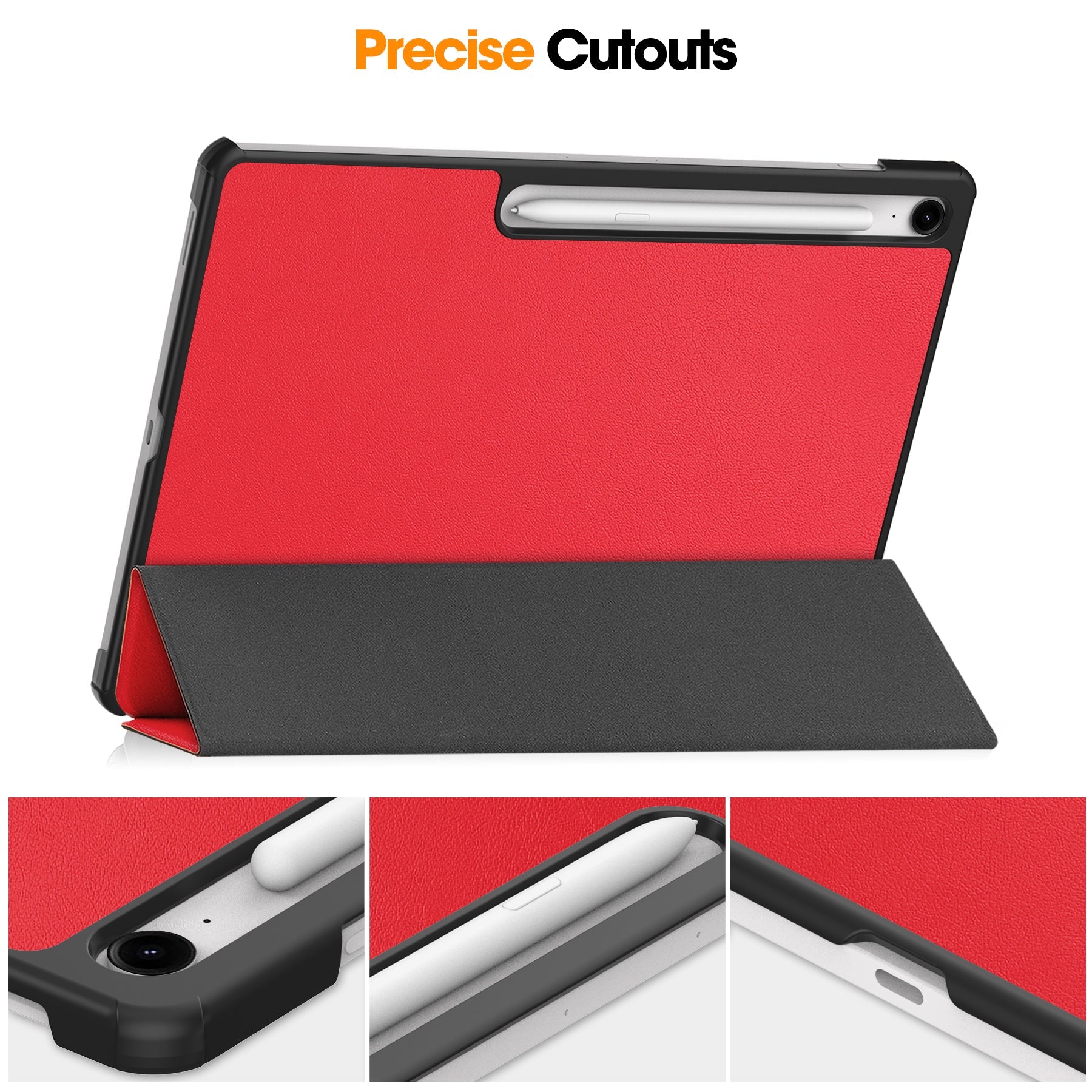 Samsung Tab S10Fe Plus Tri-Fold Pu Case [Red]