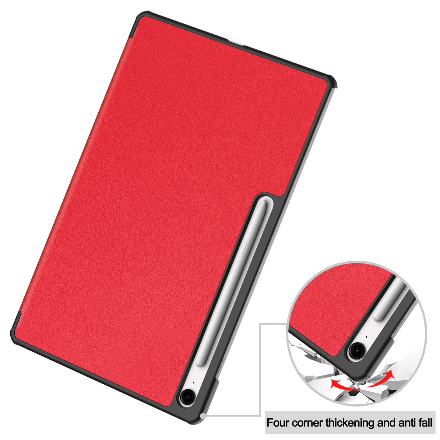 Samsung Tab S10Fe Plus Tri-Fold Pu Case [Red]