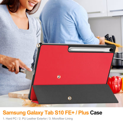 Samsung Tab S10Fe Plus Tri-Fold Pu Case [Red]