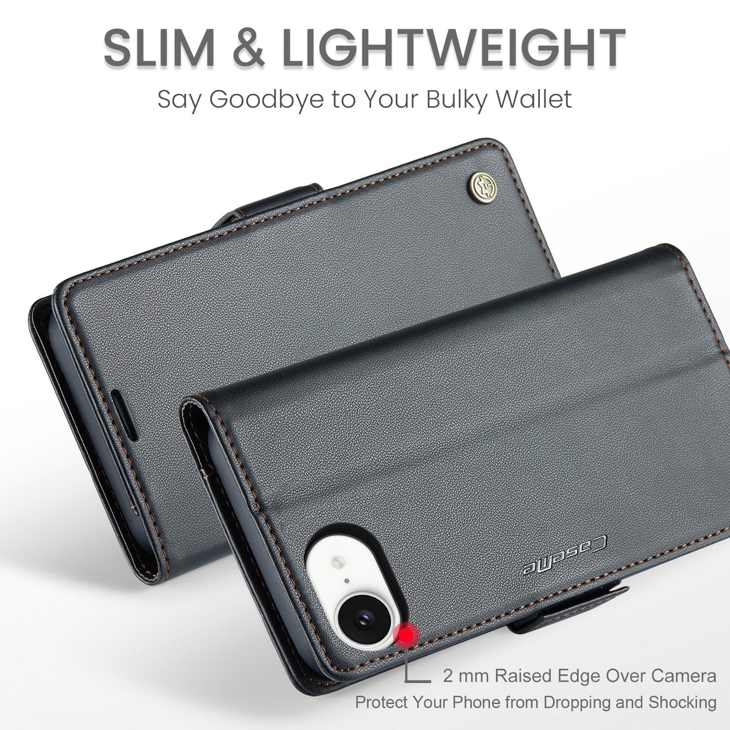 Apple iPhone 16E Pu Wallet Case [Black]