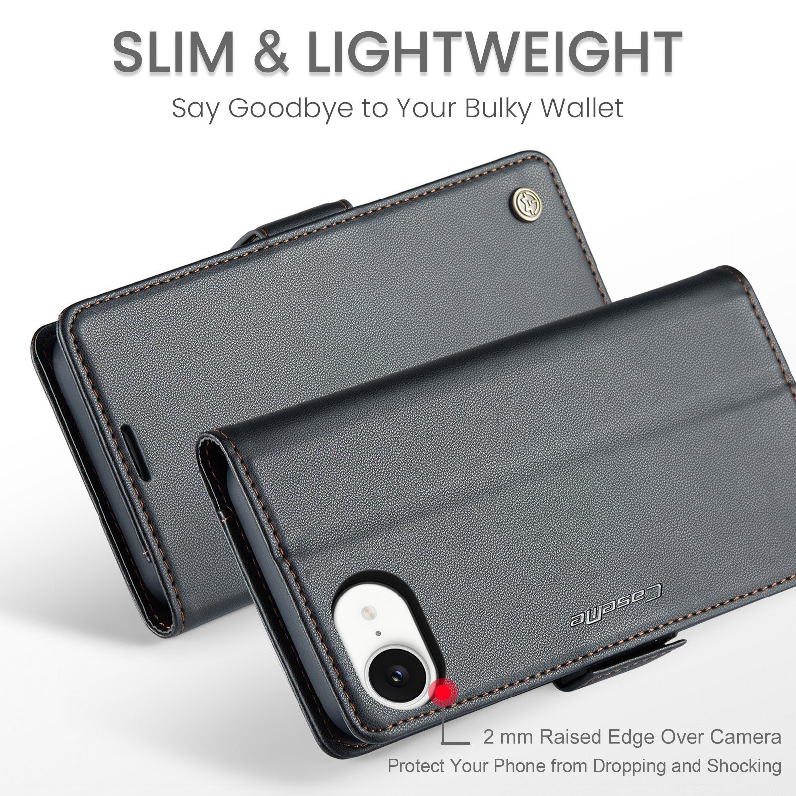 Apple iPhone 16E Pu Wallet Case [Black]