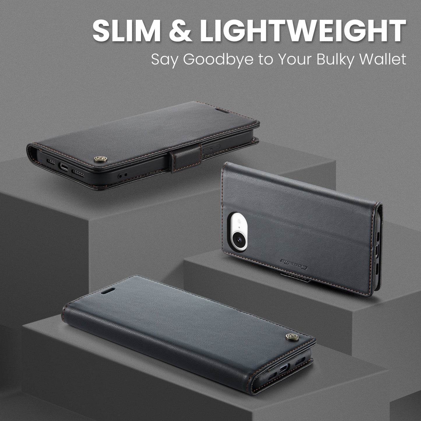 Apple iPhone 16E Pu Wallet Case [Black]