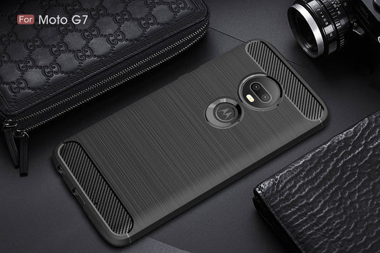Moto G7/G7Plus Carbon Fibre Case Black
