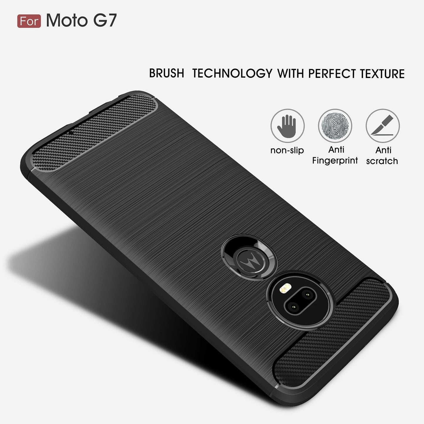 Moto G7/G7Plus Carbon Fibre Case Black