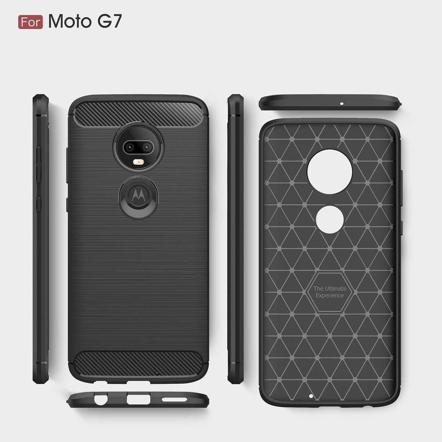 Moto G7/G7Plus Carbon Fibre Case Black