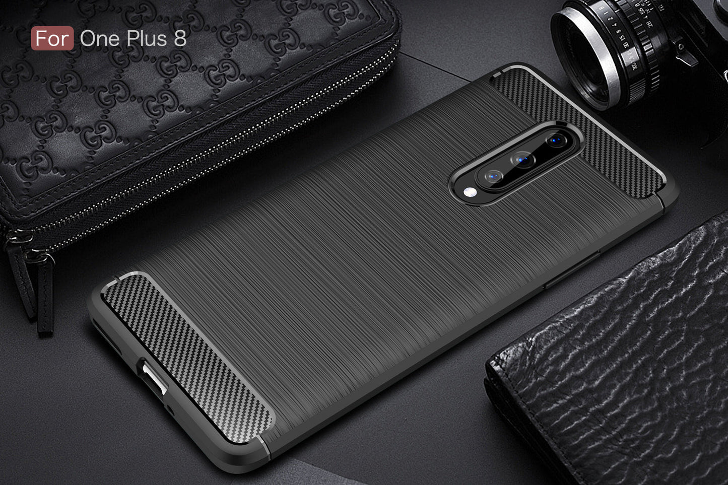Oneplus 8 Carbon Fibre Case [Black]