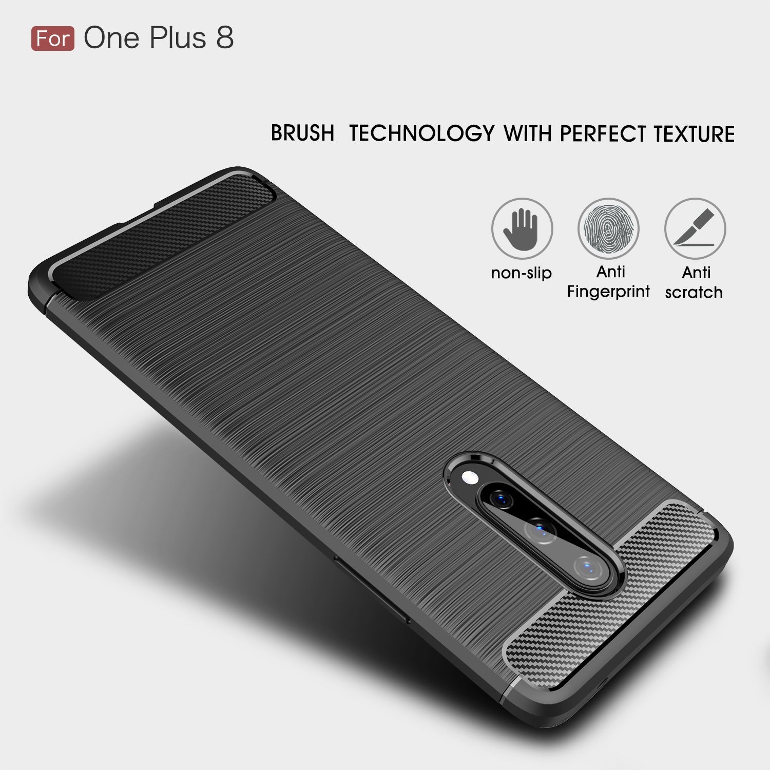 Oneplus 8 Carbon Fibre Case [Black]