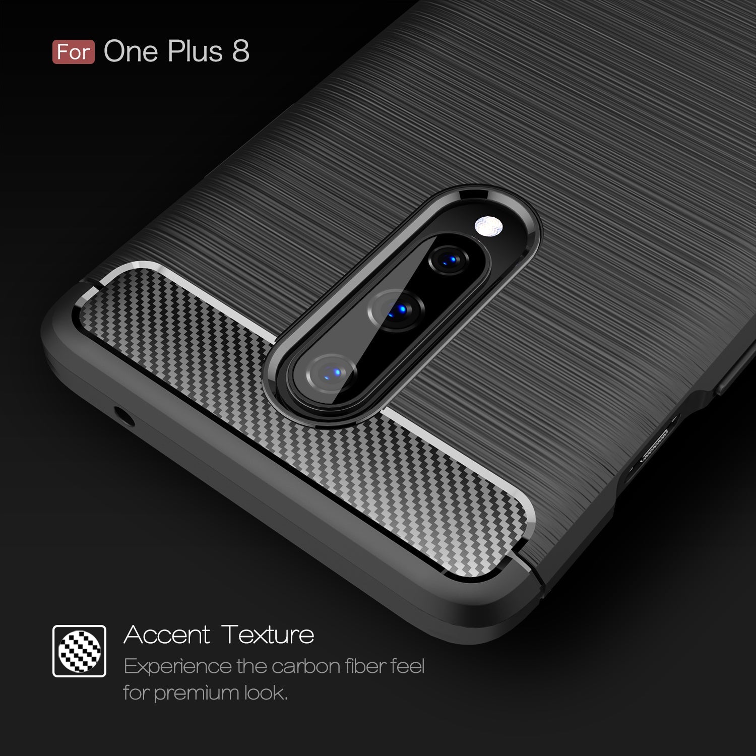 Oneplus 8 Carbon Fibre Case [Black]