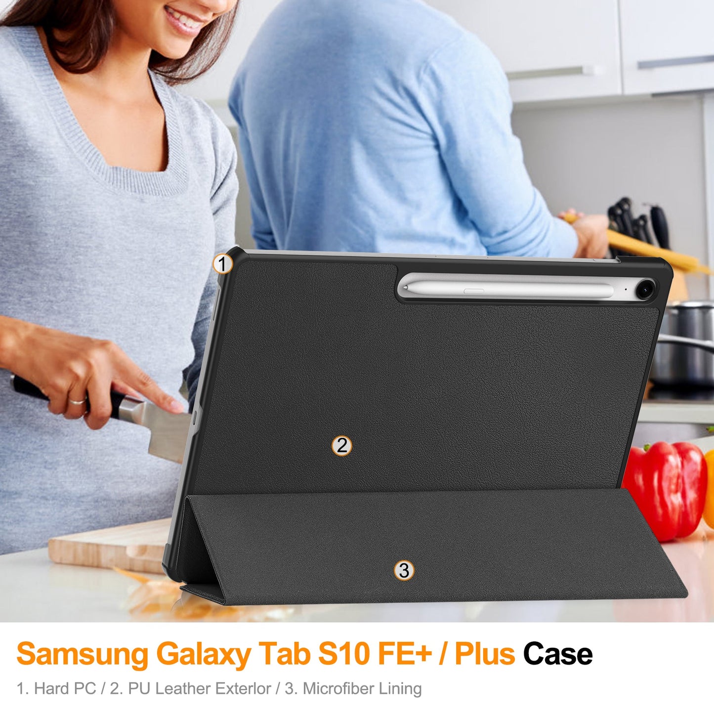Tab S10Fe Plus Tri-Fold Pu Case [Black]