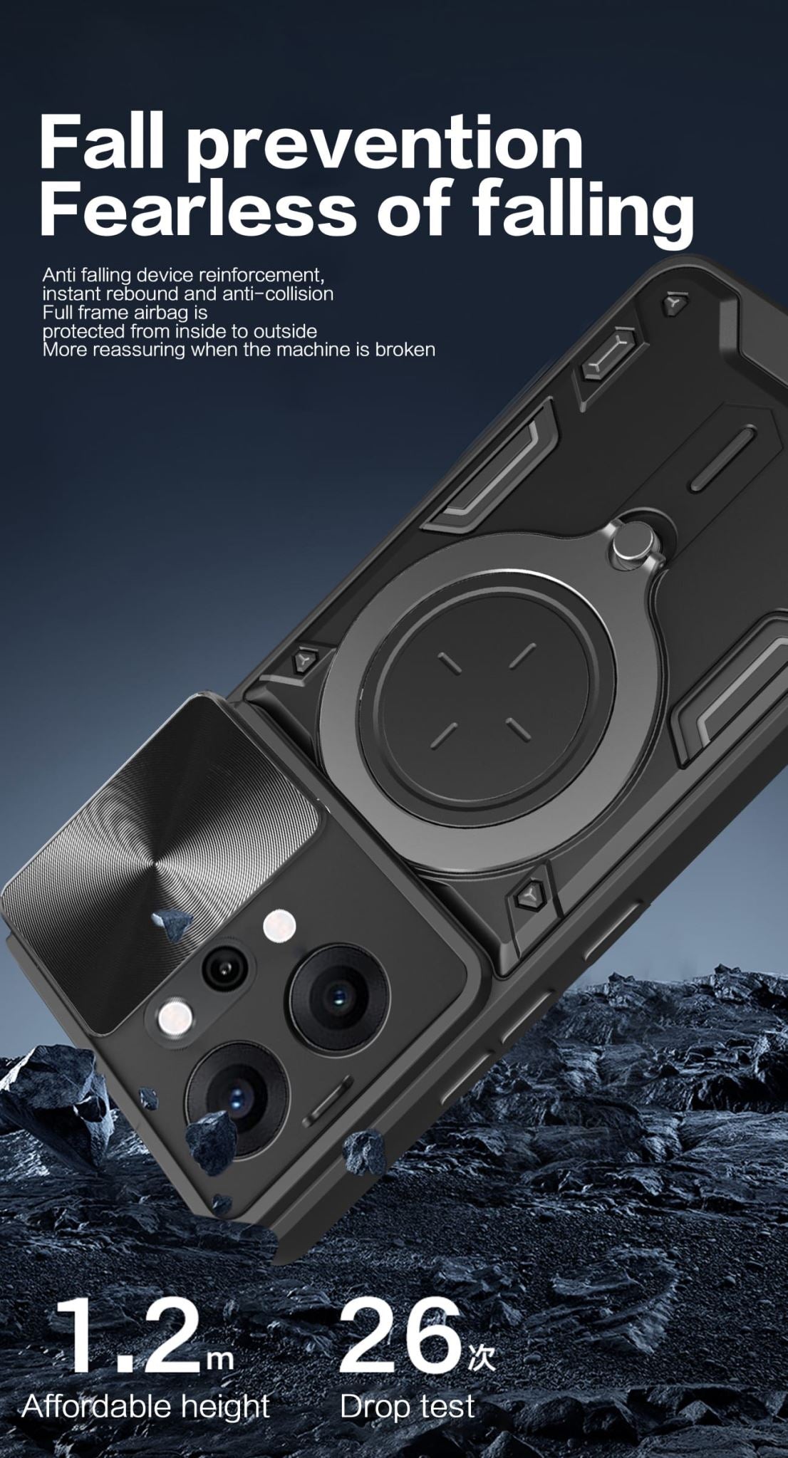 Oppo Reno 14 5g Ring Kickstand Case [Navy]